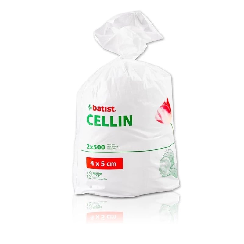Kompresy z waty celulozowej Batist CELLIN 2 x 500 szt.