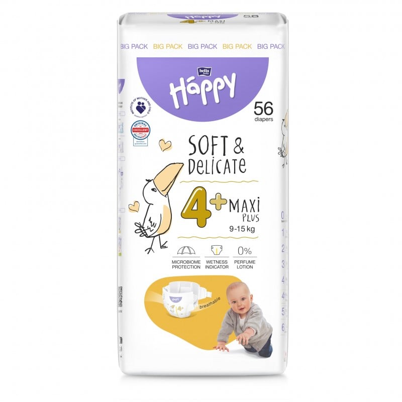 Pieluszki Bella Happy 4+ Maxi Plus 9-15 kg