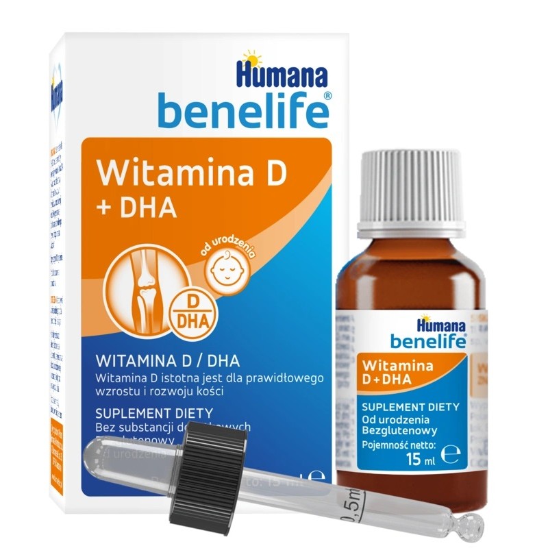 Witamina D3 + DHA Humana dla niemowląt 15 ml