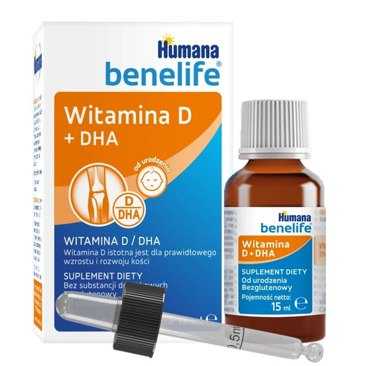 Witamina D3 + DHA Humana dla niemowląt 15 ml