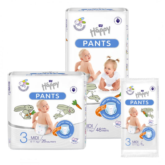 Pieluchomajtki dla dzieci Happy Pants Midi 6-11 kg