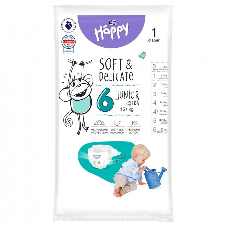 Pieluszki Bella Happy 6 Junior Extra 15+kg