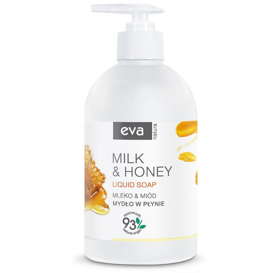 Kremowe mydło w płynie Eva Natura Mleko i miód 500 ml