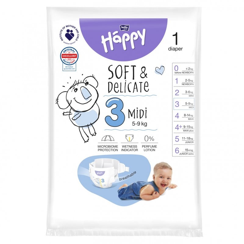 Pieluszki Bella Happy 3 Midi 5-9 kg