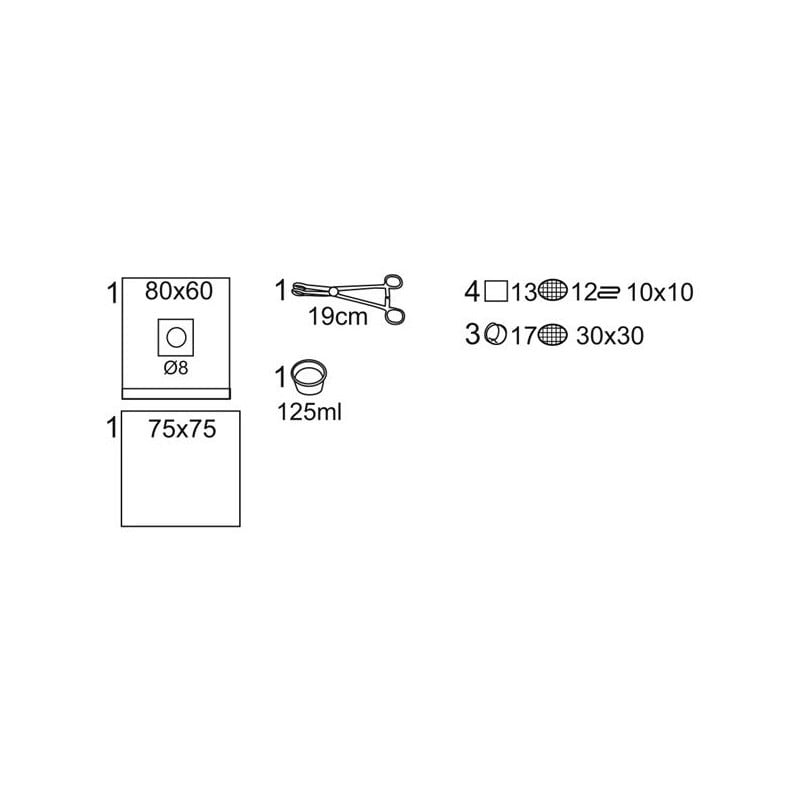Matoset Zestaw zabiegowy jałowy Torebka papierowo-foliowa z etykietą TAG