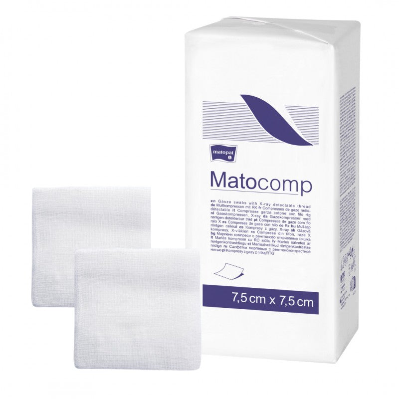 Niejałowe kompresy z gazy Matocomp 100 szt.