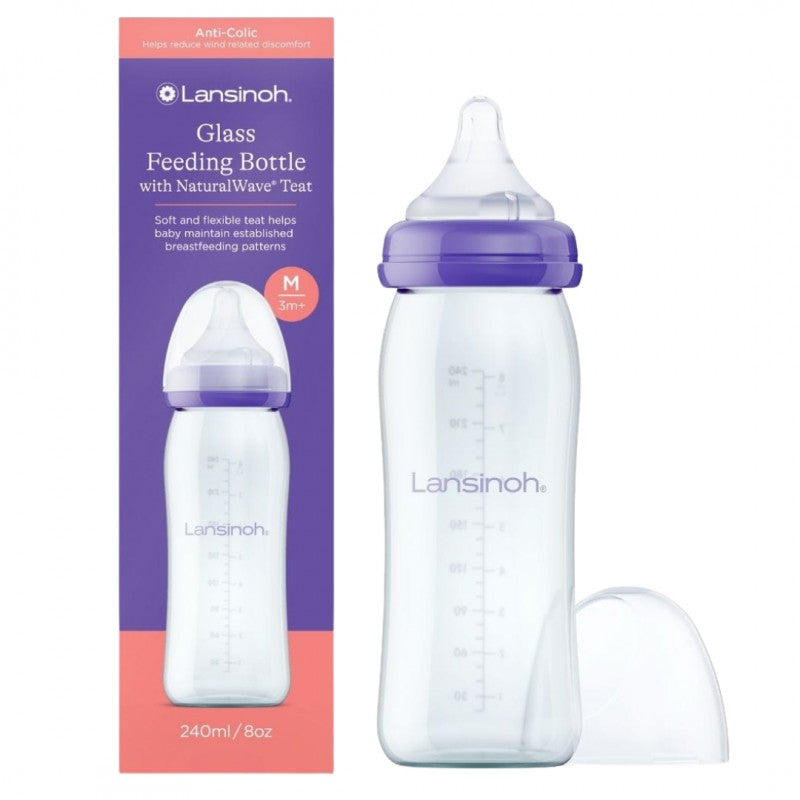 Szklana butelka ze smoczkiem Natural Wave Lansinoh