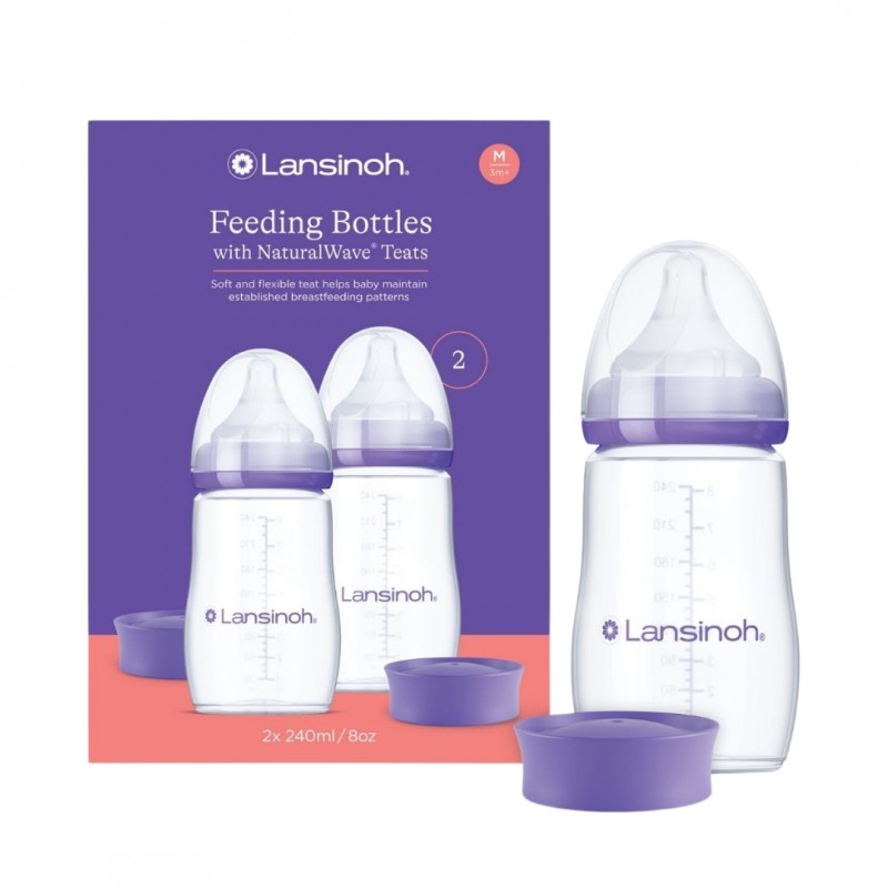 Zestaw 2x butelka antykolkowa Lansinoh Natural Wave 240 ml