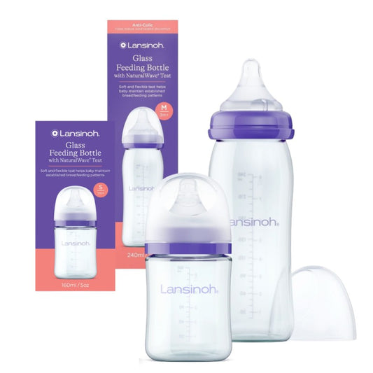 Szklana butelka ze smoczkiem Natural Wave Lansinoh