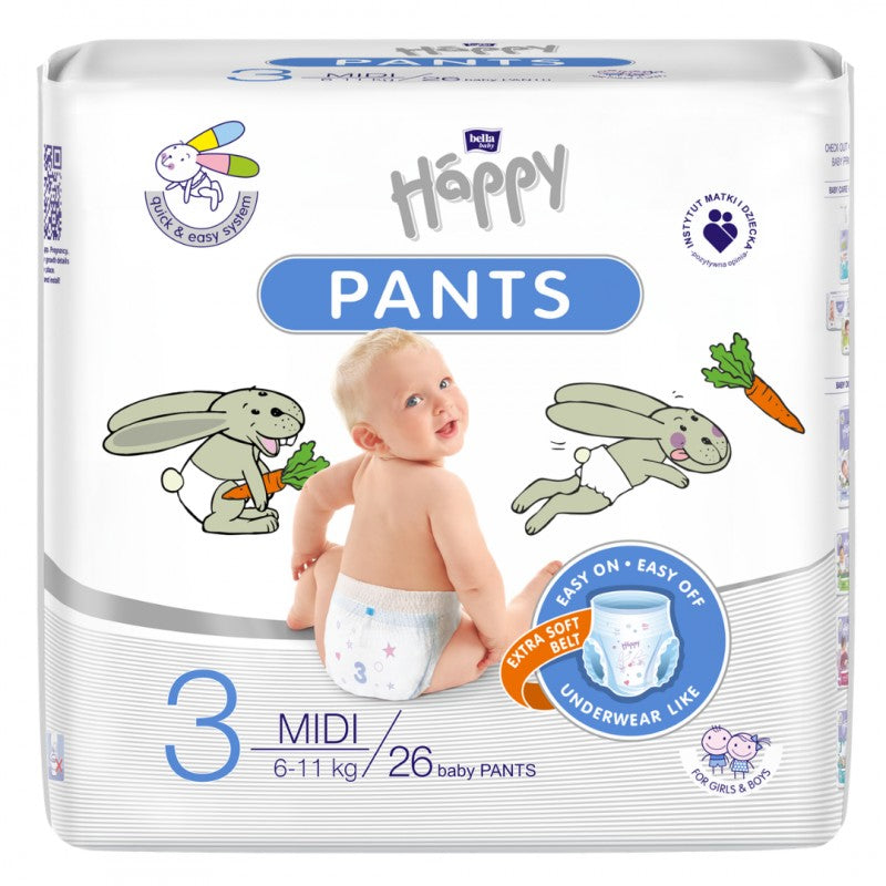 Pieluchomajtki dla dzieci Happy Pants Midi 6-11 kg