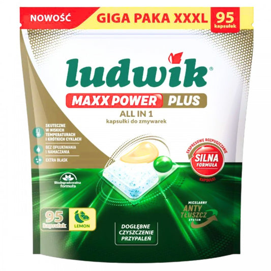 Tabletki do zmywarki Ludwik Maxx Power Plus All in 1 Lemon 95 szt.