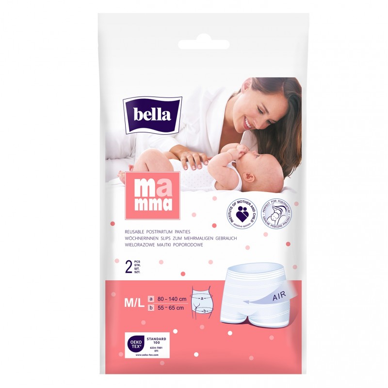 Wielorazowe majtki poporodowe siatkowe Bella Mamma