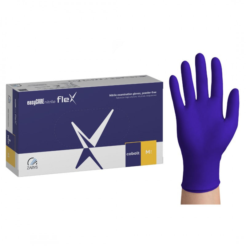 Rękawiczki nitrylowe kobaltowe easyCARE Nitrile Flex Cobalt
