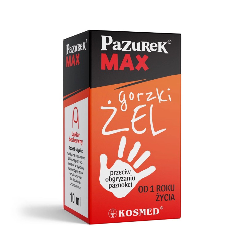 Gorzki lakier przeciw obgryzaniu paznokci Kosmed Pazurek MAX 10 ml