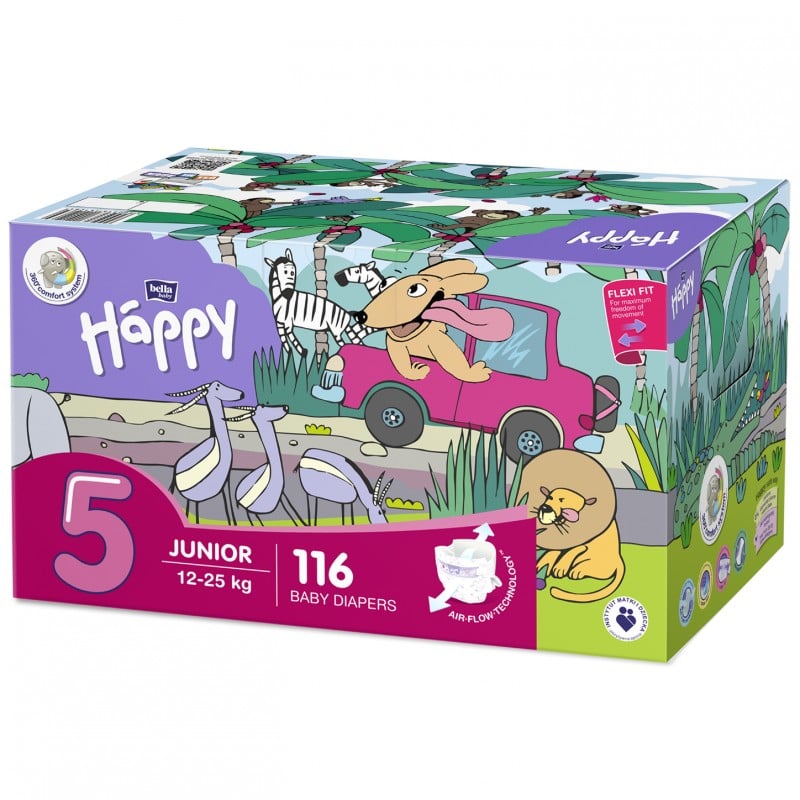 Pieluszki Bella Baby Happy Junior Flexi Fit Box 116 szt.